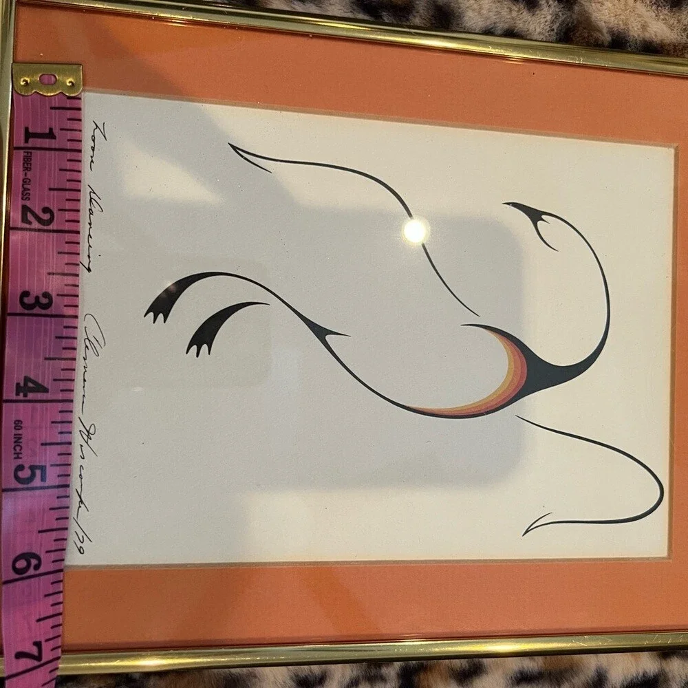 Aboriginal artwork framed gold birds native style art Toronto distinctive art